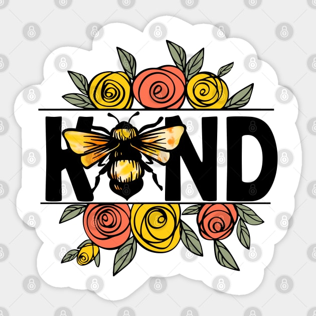 Be(e) Kind with Flowers Sticker by wahmsha